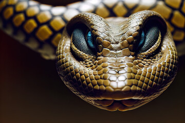 Fototapeta premium Viper Nahaufnahme in Frontansicht, Generative AI