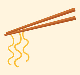 chopsticks with pasta