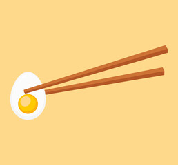 chopsticks and egg