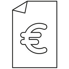 Documento. Euro valor. Moneda