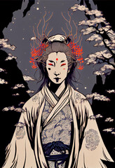 Generative AI abstract render of a Japanese mythical creature