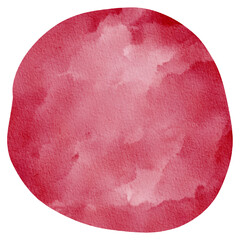 Red Viva Magenta Pastel Watercolor Paint Stain Background Circle, Color 2023