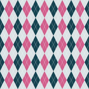pink and blue seamless geometric pattern with argyle 