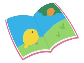 開いたひよこの絵本のイラスト