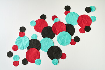 Black, Teal & Red Paper Background	
