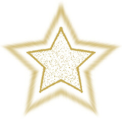 sparkling star shape gold grain illustration, no background, good on dark background, suitable for design templates, christmas, backdrop, presentations, elements, clip art, cards, etc