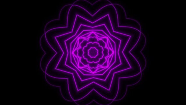 Abstract neon line shape loop geometric background. Futuristic 3d shape concept.