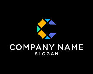 abstract logo design MODERN LOGO C VECTOR LOGO CONNECTION 