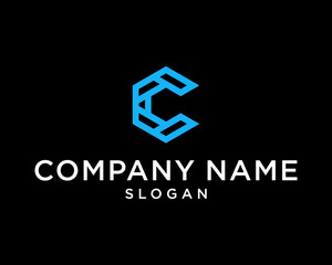 abstract logo design MODERN LOGO C VECTOR LOGO CONNECTION 