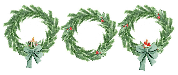 christmas wreath isolated on white