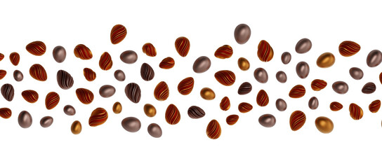 Golden easter eggs and specks, flecks