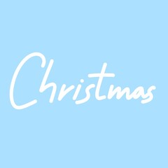 Christmas calligraphy in Christmas holiday on blue background , illustration