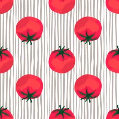 Gardinen Küche Muster  Seamless pattern with tomato. Organic vegetable wallpaper.  © smth.design