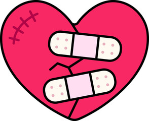 Heart repair Icon Elements Colored Outline Style