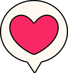 Speech Heart balloon Icon Elements Colored Outline Style