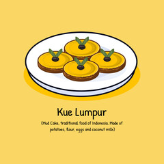 Kue lumpur Indonesian traditional sweet cake made from pumpkins