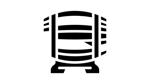 wooden barrel glyph icon animation