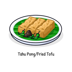 Fried tofu street food of Indonesia 