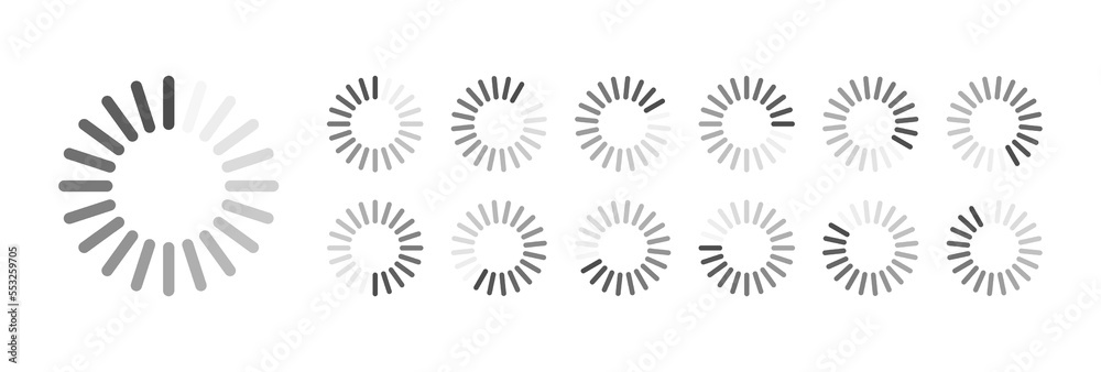 Fototapete circular loading buffering icons vector video ready for animation gif all keyframes frames bufring c