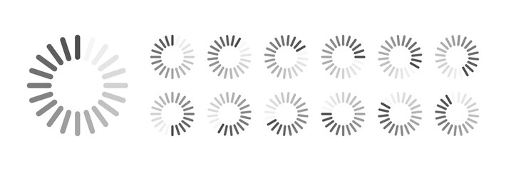 Circular Loading Buffering Icons Vector Video Ready for Animation Gif All Keyframes Frames Bufring Circle Waiting for Connection Buffer Preloader Download Symbol Easy Replace Color