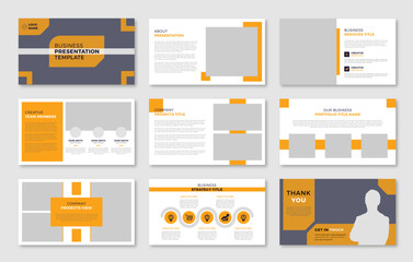Fototapeta na wymiar Business powerpoint presentation and keynote presentation slides design template