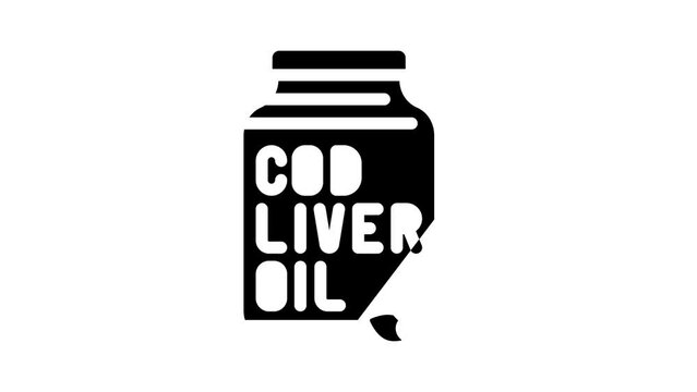 cod liver oil glyph icon animation