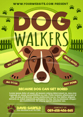 Dog Walkers Vertical in Vector Template