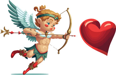  cupid flirting with a heart