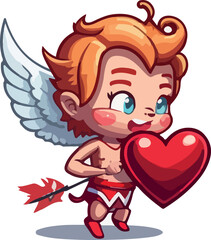  cupid flirting with a heart