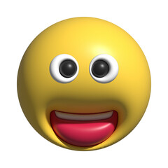 Fototapeta premium yellow icons face emotion realistic 3d render. Yellow glossy emoticons. 3d render illustration