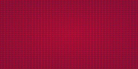 Viva Magenta trendy color knitted background. Horizontal textured template. Copy space Vintage monochrome vector illustration 