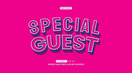 Editable Text Effects - Special Guest Slogan with Background