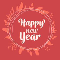 Obraz premium Happy new year leaf wreath post