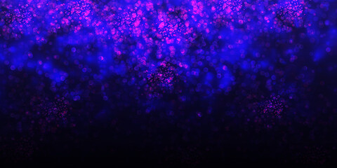Obraz premium Abstract dark blue gradient pink purple background texture with glitter defocused sparkle bokeh circles and glowing circular lights. Beautiful backdrop with bokeh light effect. 