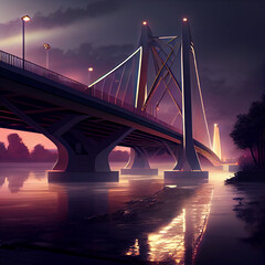Obraz premium bridge at sunset