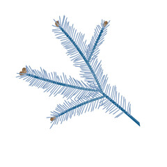 Naklejka premium Christmas tree brunch blue colour 