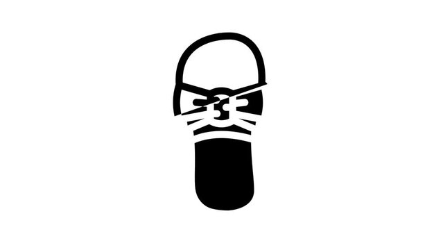 footwear decorated bow line icon animation