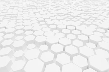 White dynamic hexagonal floor 3d design