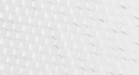 Hexagonal form design wall 3d illustration