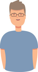 Happy boy icon cartoon vector. Syndrome down. Medical support