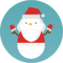 a snowman dressed as Santa Claus
