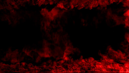 beautiful red scary Halloween smoke or night clouds background, isolated - abstract 3D illustration