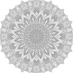 Circular Mandala pattern for tattoo, decoration premium product poster or painting. Decorative ornament in ethnic oriental style. Outline doodle hand draw illustration.