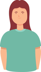 Health smiling girl icon cartoon vector. Down child. World day