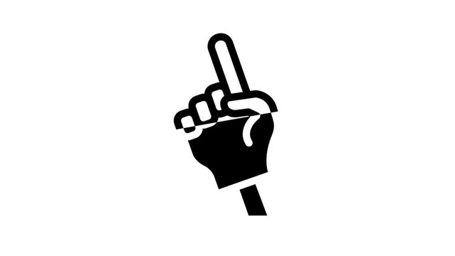 hand fan accessory line icon animation