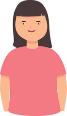 Syndrome down girl icon cartoon vector. Child health. Cute kid