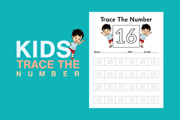 Number tracing worksheets and tracing activity book for kids or preschool or homeschool KDP Interior Planner 2023