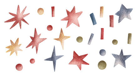 Colorful confetti, stars on white background. High quality illustration