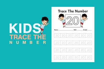 Number tracing worksheets and tracing activity book for kids or preschool or homeschool KDP Interior Planner 2023
