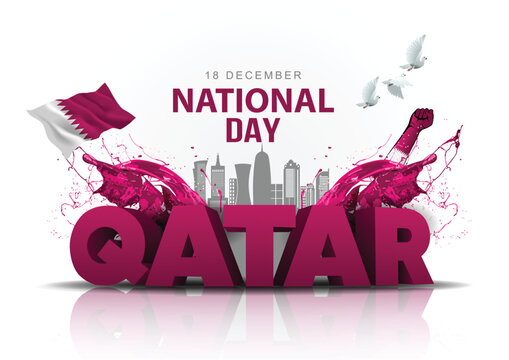 happy national day Qatar .18th December background. abstract vector illustration design